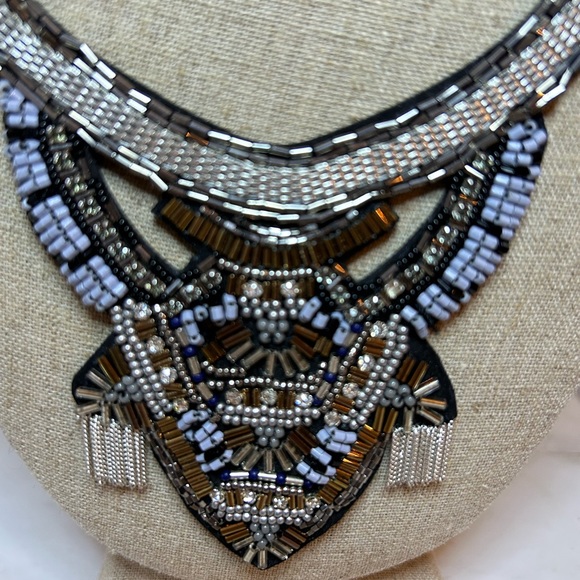 Stella&Dot Hand Beaded/Chain Collar Necklace - Like New/Never Worn/Display Only - Picture 2 of 4